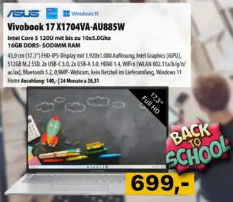 ASUS Vivobook 17 X1704VA-AU885W