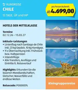 Hofer Rundreise chile Angebot