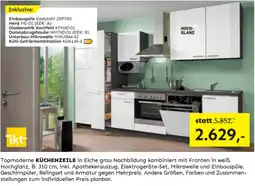 Möbel Ludwig Topmoderne KÜCHENZEILE in Eiche grau Nachbildung kombiniert mit Fronten in weiß Hochglanz Angebot