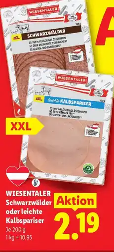 Lidl Wiesentaler Schwarzwälder oder leichte Kalbspariser Angebot