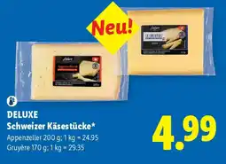 Lidl Deluxe Schweizer Käsestücke Angebot