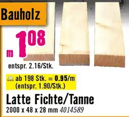 Hornbach Latte Fichte/Tanne Angebot