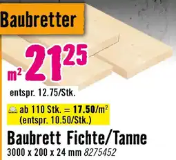 Hornbach Baubrett Fichte/Tanne Angebot