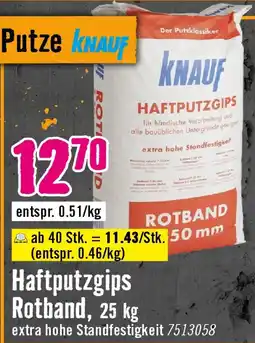 Hornbach KNAUF Haftputzgips Rotband Angebot