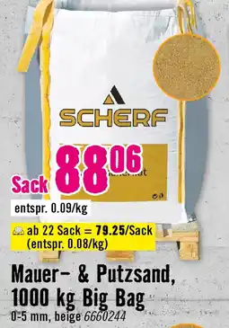 Hornbach Mauer & Putzsand, 1000 kg Big Bag Angebot