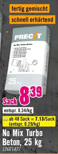 Hornbach PRECIT No Mix Turbo Beton Angebot