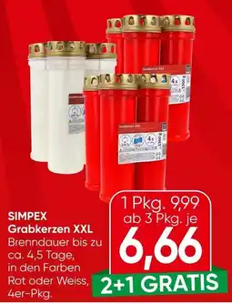 Spar SIMPEX Grabkerzen XXL Angebot