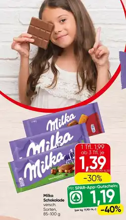 Spar Milka Schokolade Angebot