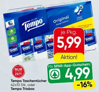 Spar Tempo Taschentücher Angebot