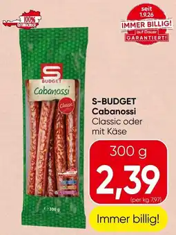 Spar S-Budget Cabanossi Classic Angebot