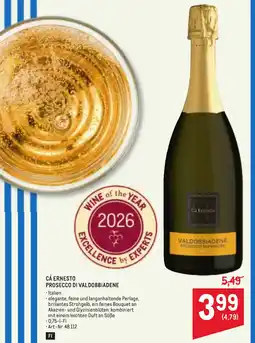 Metro Cá Ernesto Prosecco di Valdobbiadene Angebot