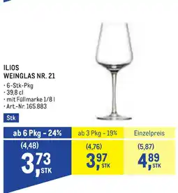Metro ILIOS WEINGLAS NR. 21 Angebot
