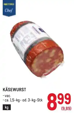 Metro Metric Chef Käsewurst Angebot