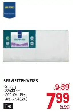 Metro Servietten Weiss Angebot