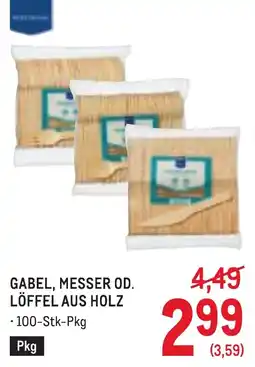 Metro Gabel, Messer od. Löffel aus Holz Angebot