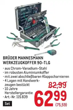 Metro Brüder Mannesmann Werkzeugkoffer 90-TLG Angebot