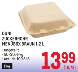 Metro Duni Zuckerröhr Menübox Braun Angebot