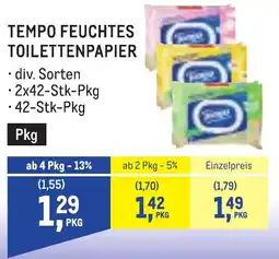 Metro Tempo Feuchtes Toilettenpapier Angebot