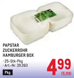 Metro Papstar Zuckerrohr Hamburger Box Angebot