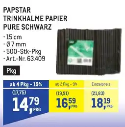 Metro Papstar Trinkhalme Papier Pure Schwarz Angebot