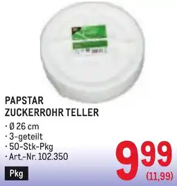 Metro Papstar Zuckerrohr Teller Angebot