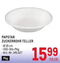 Metro Papstar Zuckerrohr Teller Angebot