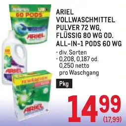 Metro Ariel Vollwaschmittel Angebot