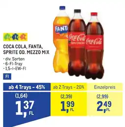 Metro Coca Cola, Fanta, Sprite od. Mezzo Mix Angebot