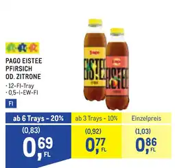 Metro Pago Eistee Pfirsich od. Zitrone Angebot