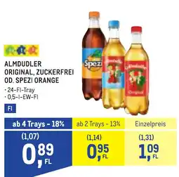 Metro Almdudler Original, zuckerfrei od. Spezi Orange Angebot