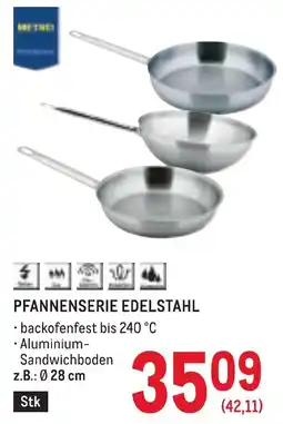 Metro Pfannenserie Edelstahl Angebot