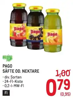 Metro Pago Säfte od. Nektare Angebot