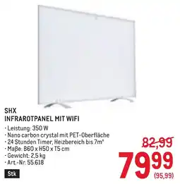 Metro SHX Infrarotpanel mit WiFi Angebot