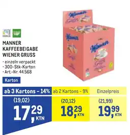 Metro Manner Kaffeebeigabe Wiener Gruss Angebot