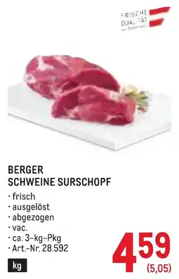 Metro Berger Schweine Surschopf Angebot