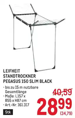 Metro Leifheit Standtrockner Pegasus 150 Slim Black Angebot