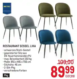 Metro Restaurant Sessel Lika Angebot