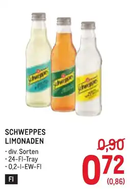 Metro Schweppes Limonaden Angebot