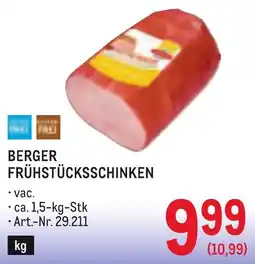 Metro Berger Frühstücksschinken Angebot