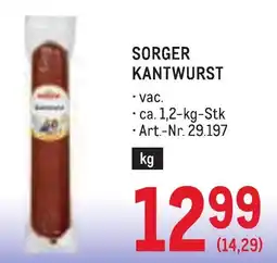 Metro Sorger Kantwurst Angebot