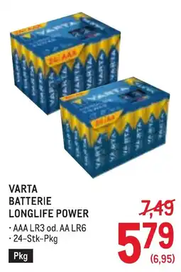 Metro Varta Batterie Longlife Power Angebot