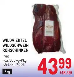 Metro Wildviertel Wildschwein Rohschinken Angebot