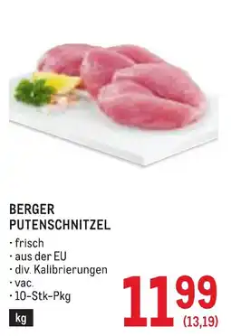 Metro Berger Putenschnitzel Angebot
