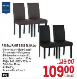 Metro Restaurant Sessel Baja Angebot