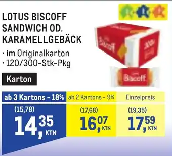 Metro Lotus Biscoff Sandwich Od. Karamellgebäck Angebot