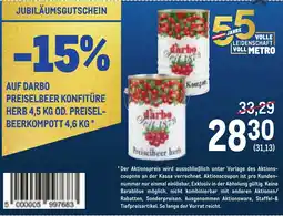 Metro Darbo Preiselbeer Konfitüre Angebot