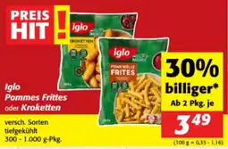 Nah&Frisch Iglo Pommes Frites oder Kroketten Angebot