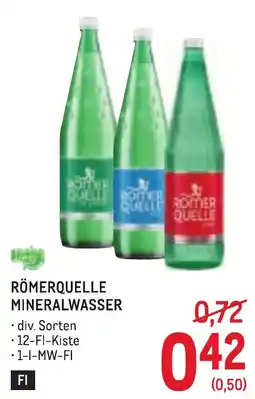 Metro Römerquelle Mineralwasser Angebot