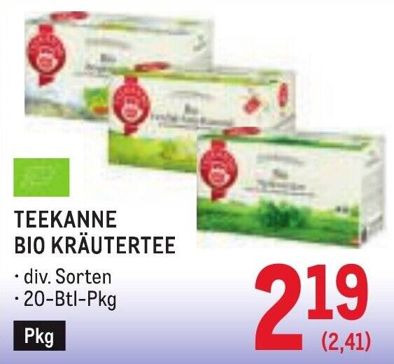 Teekanne Bio Kräutertee Angebot bei Metro