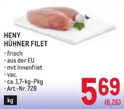 Metro HENY HÜHNER FILET Angebot